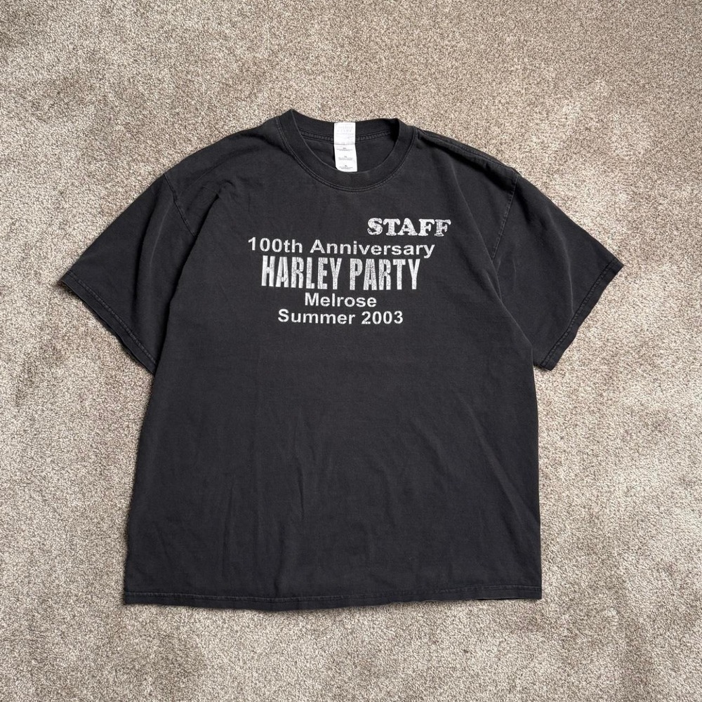 100th ANNIVERSARY HARLEY PARTY MELROSE STAFF GRAPHIC TEE